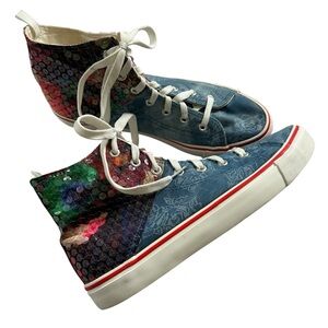 Take a Walk Sequin Hi Top Sneakers 10